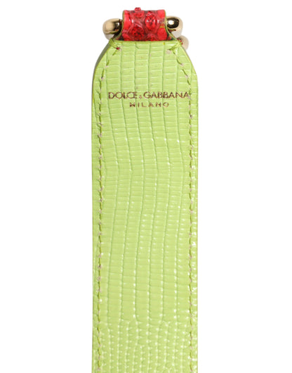 Dolce & Gabbana Calf Python Leather Shoulder Strap - Gold Green Red