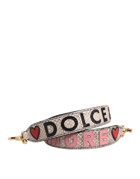 Dolce & Gabbana Ayers Calf Leather Shoulder Strap - Gold Multicolor