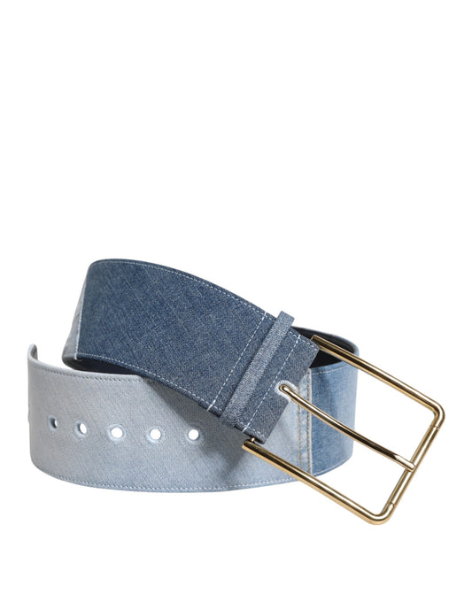 Dolce & Gabbana Denim Cotton Belt - Blue Gold