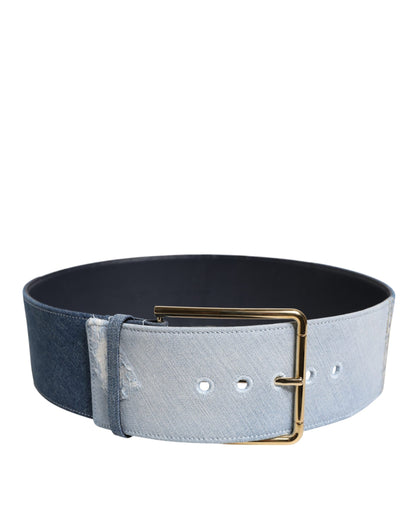 Dolce & Gabbana Denim Cotton Belt - Blue Gold