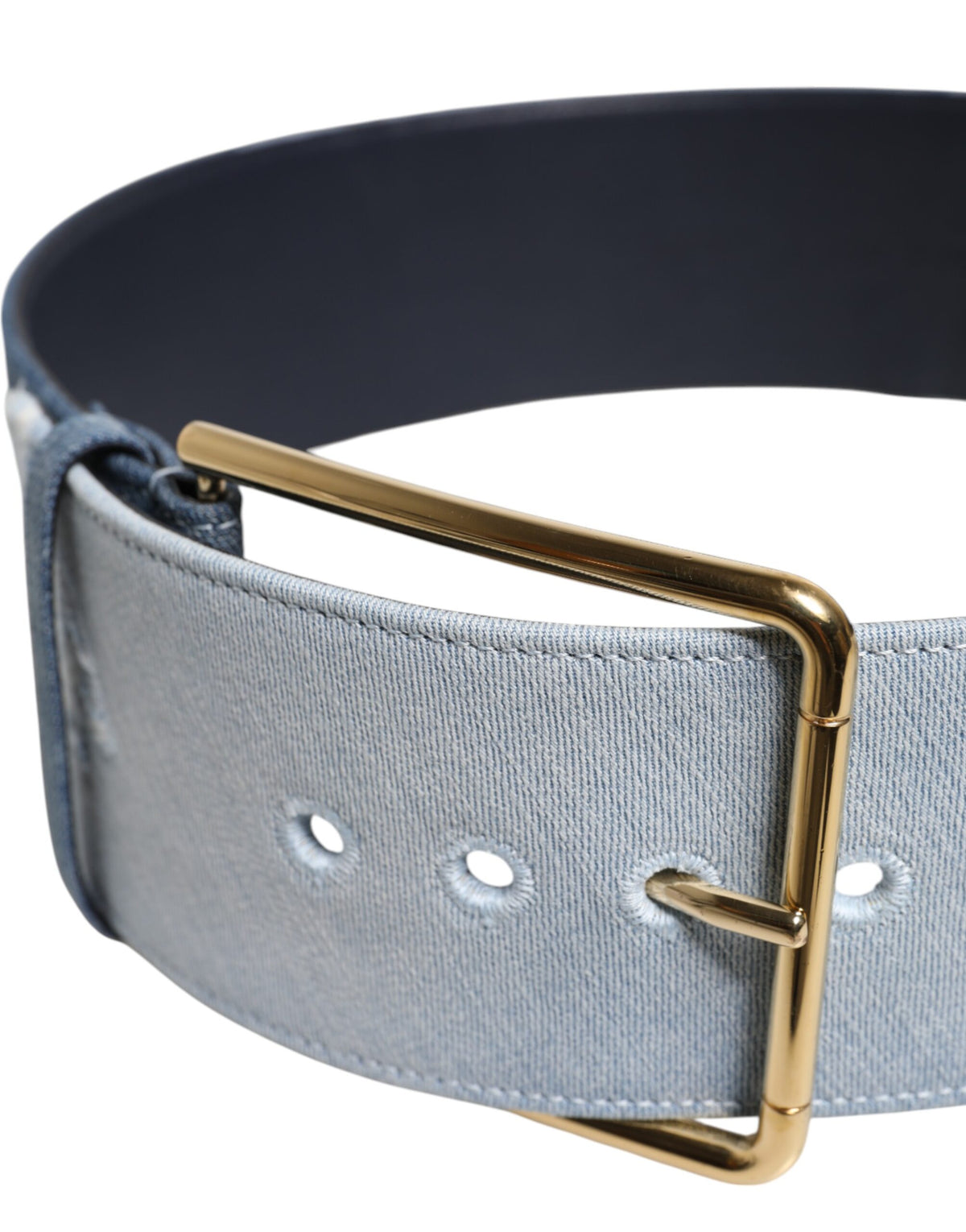 Dolce & Gabbana Denim Cotton Belt - Blue Gold