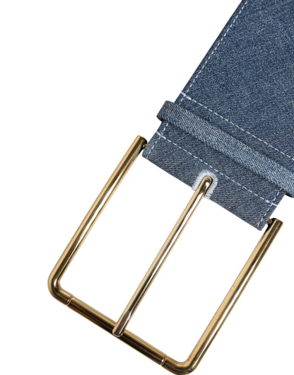Dolce & Gabbana Denim Cotton Belt - Blue Gold