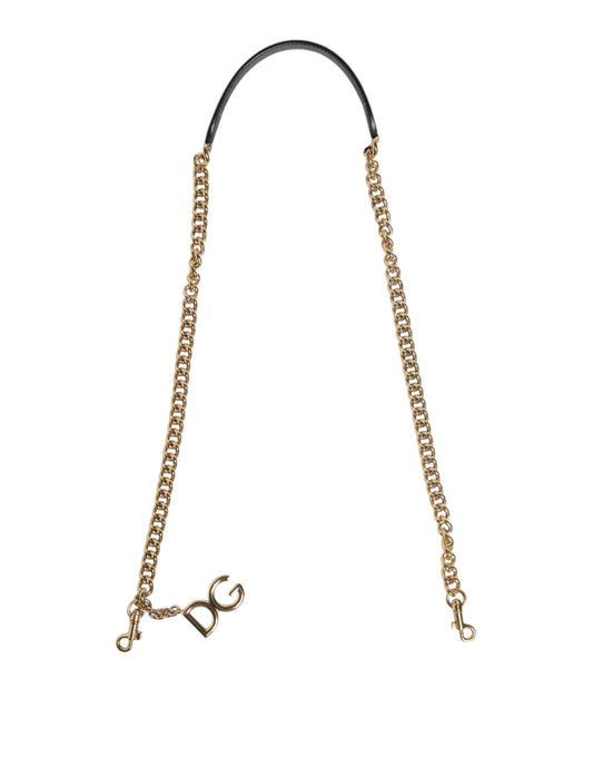 Dolce & Gabbana Brass Calf Leather Shoulder Strap - Brown Gold