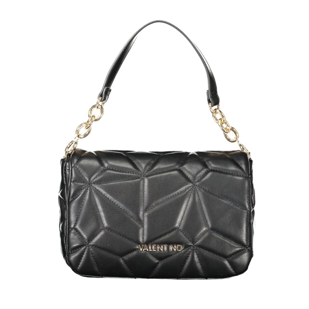 Shoulder Handbag by Mario Valentino for women in polyethylene black features a signature silhouette, showcasing a secure zipper & magnetic and signature internal-pockets with versatile shoulder-strap, adjustable-strap, detachable-strap & handle for a sophisticated look.