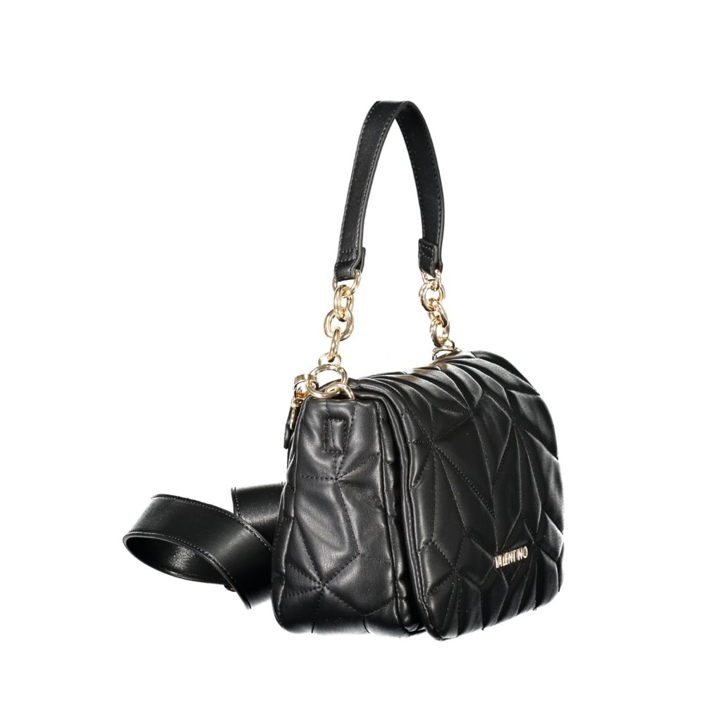 Shoulder Handbag by Mario Valentino for women in polyethylene black features a ornamental silhouette, showcasing a secure zipper & magnetic, ample internal-pockets, and ornamental shoulder-strap, adjustable-strap, detachable-strap & handle for a sophisticated look.