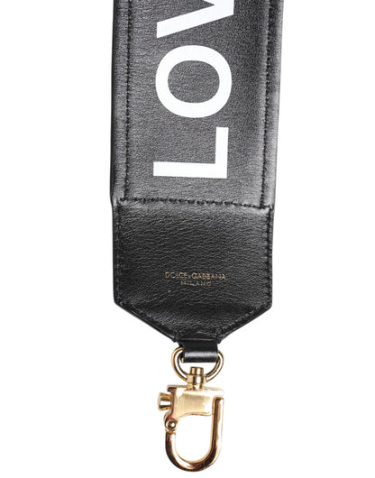 Dolce & Gabbana Black Leopard Print Reversible Bag Shoulder Strap