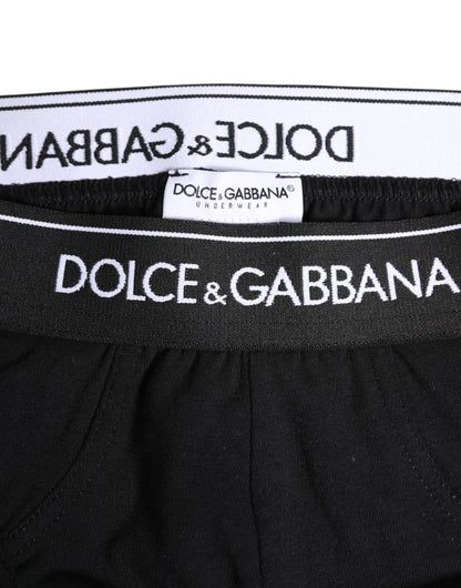 Dolce & Gabbana Black Cotton Stretch Regular Brief Underwear
