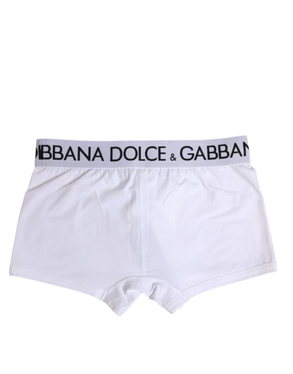 Dolce & Gabbana White Cotton Stretch Regular Boxer Underwear