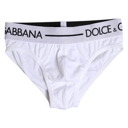Dolce & Gabbana White Cotton Stretch Regular Brief Underwear