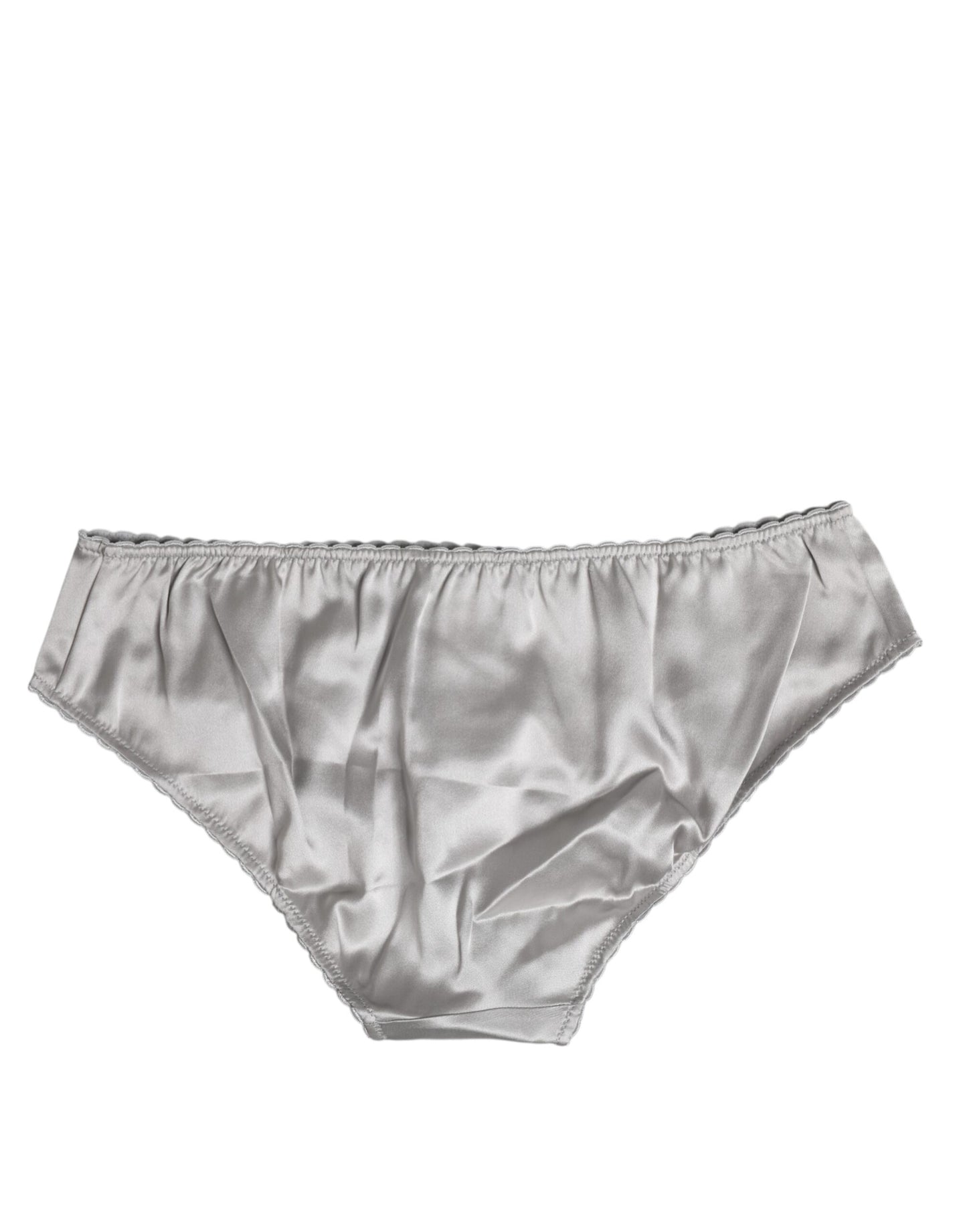 Dolce & Gabbana Gray Silk Stretch Bottom Low Waist Panty Underwear