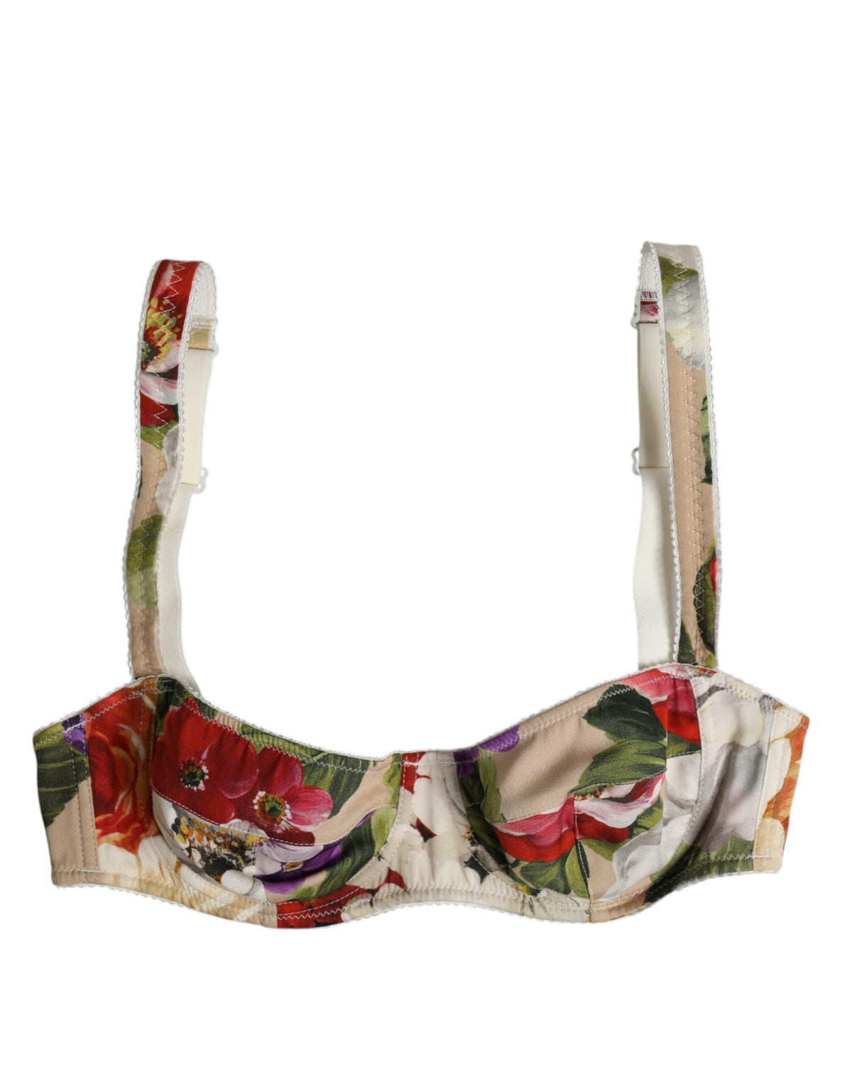 Dolce & Gabbana Women's Silk Bra - Beige Floral Print