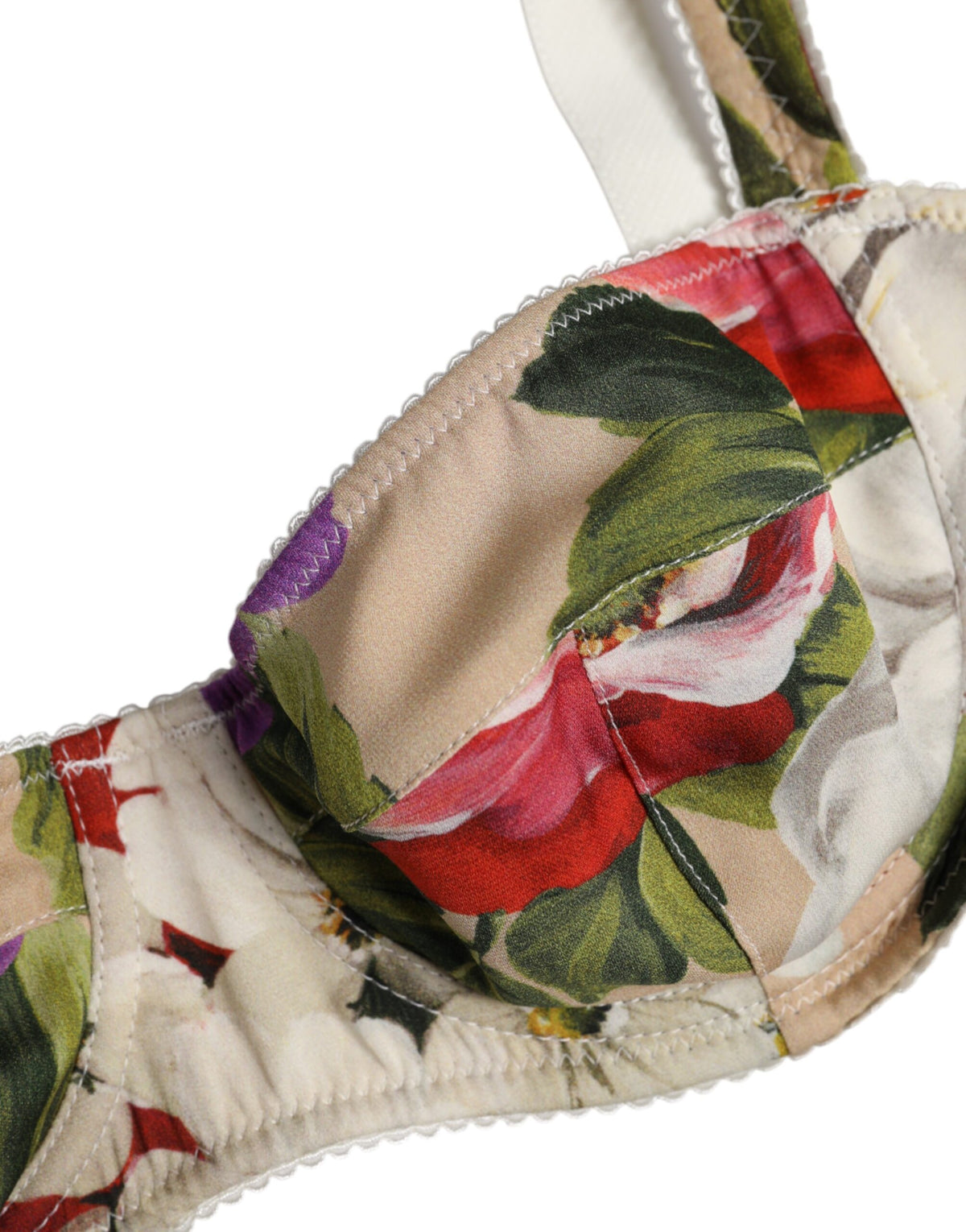 Dolce & Gabbana Women's Silk Bra - Beige Floral Print