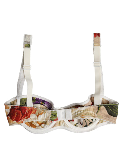 Dolce & Gabbana Women's Silk Bra - Beige Floral Print