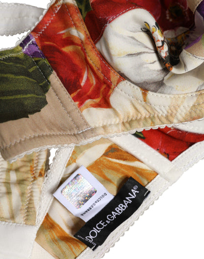 Dolce & Gabbana Women's Silk Bra - Beige Floral Print