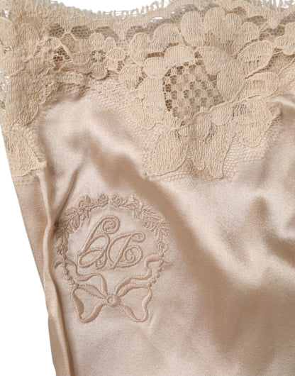 Dolce & Gabbana Women's Cotton Silk Satin & Lace Lingerie - Beige