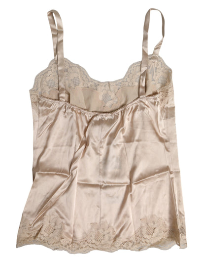 Dolce & Gabbana Women's Cotton Silk Satin & Lace Lingerie - Beige