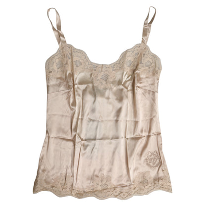 Dolce & Gabbana Women's Cotton Silk Satin & Lace Lingerie - Beige