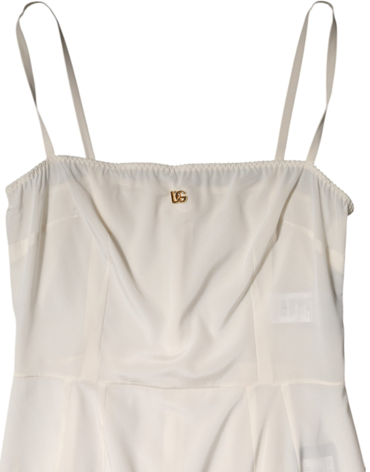 Dolce & Gabbana Women's Slip Cotton Silk Nylon & Lace Dress - Ivory White