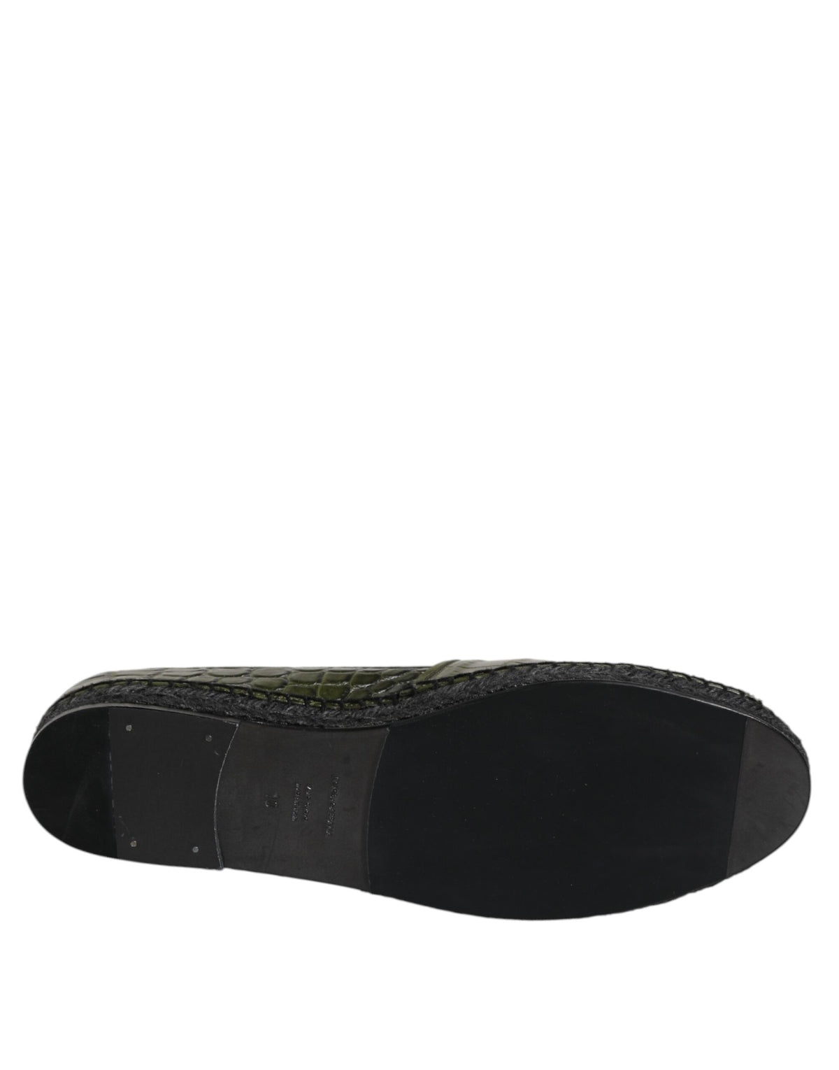 Dolce & Gabbana Men's Crocodile Skin & Goatskin Leather Espadrille Espadrilles Slip-On Shoes - Green