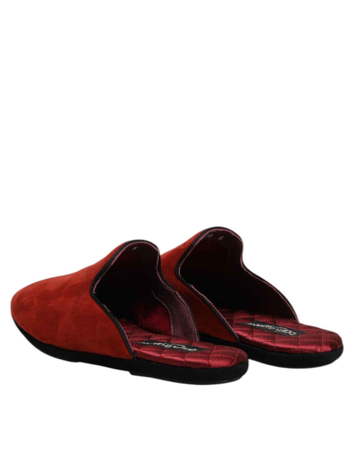 Dolce & Gabbana Men's Satin Velvet & Suede Leather Flat Slider Sandals - Orange