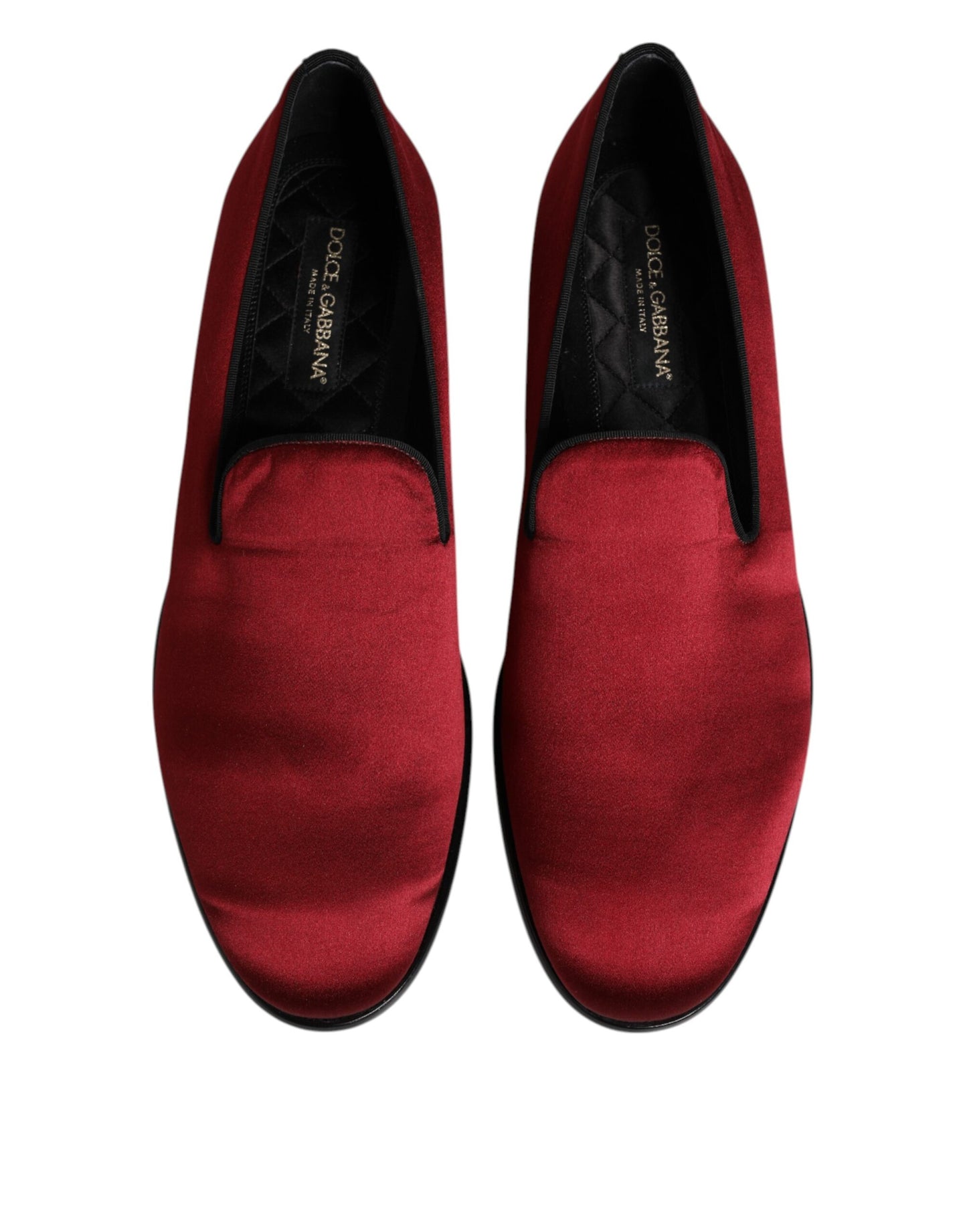 Dolce & Gabbana Red Velvet Slip On Loafers Formal Shoes