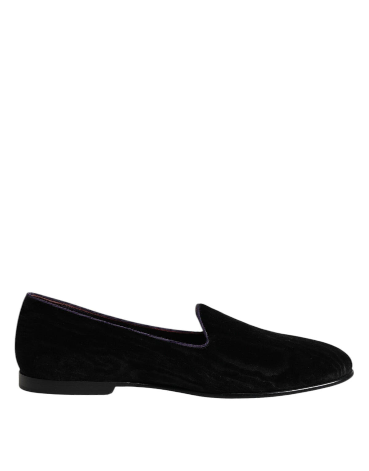 Dolce & Gabbana Men's Cotton Leather Polyester & Viscose Loafer Slip-On Shoes - Black