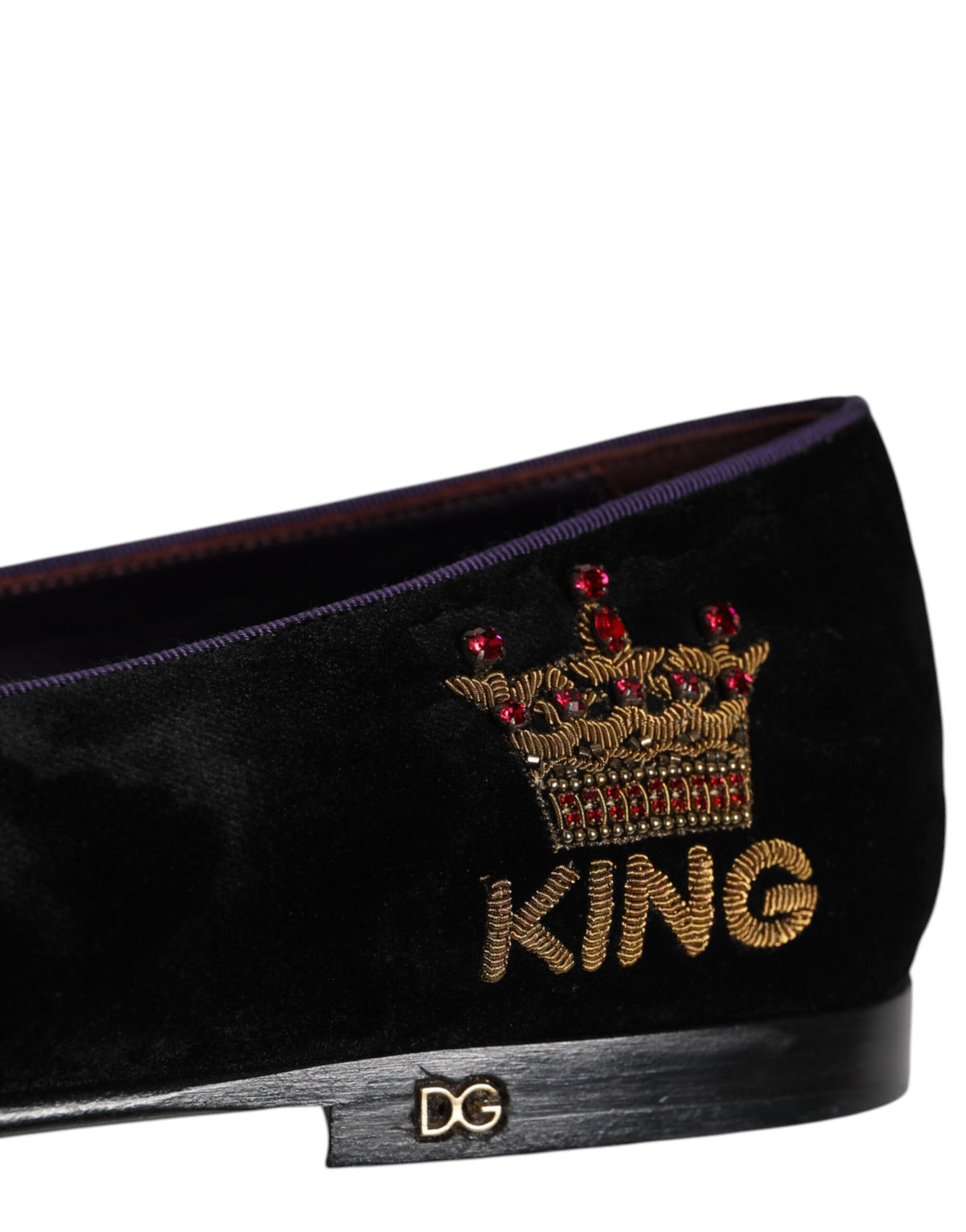 Dolce & Gabbana Men's Cotton Leather Polyester & Viscose Loafer Slip-On Shoes - Black
