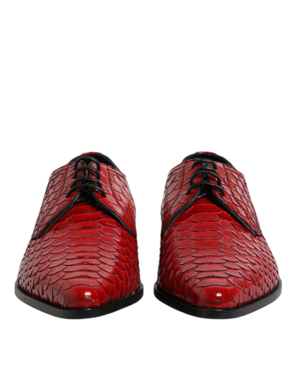 Dolce & Gabbana Men's Exotic & Python Leather Derby Lace-Up Shoes - Red
