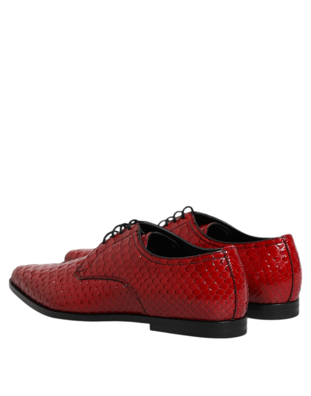 Dolce & Gabbana Men's Exotic & Python Leather Derby Lace-Up Shoes - Red