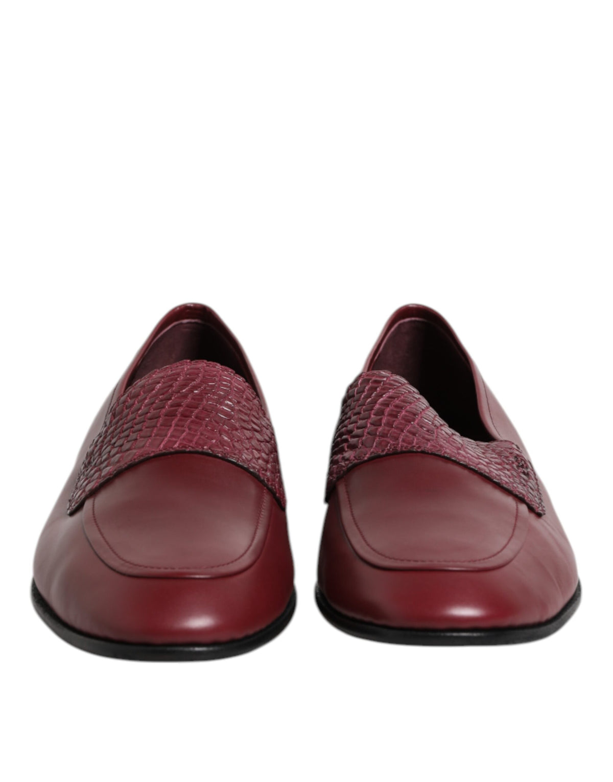 Dolce & Gabbana Men's Caiman & Calfskin Leather Slip-On Shoes - Burgundy
