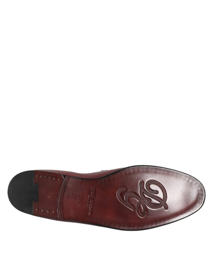 Dolce & Gabbana Men's Caiman & Calfskin Leather Slip-On Shoes - Burgundy