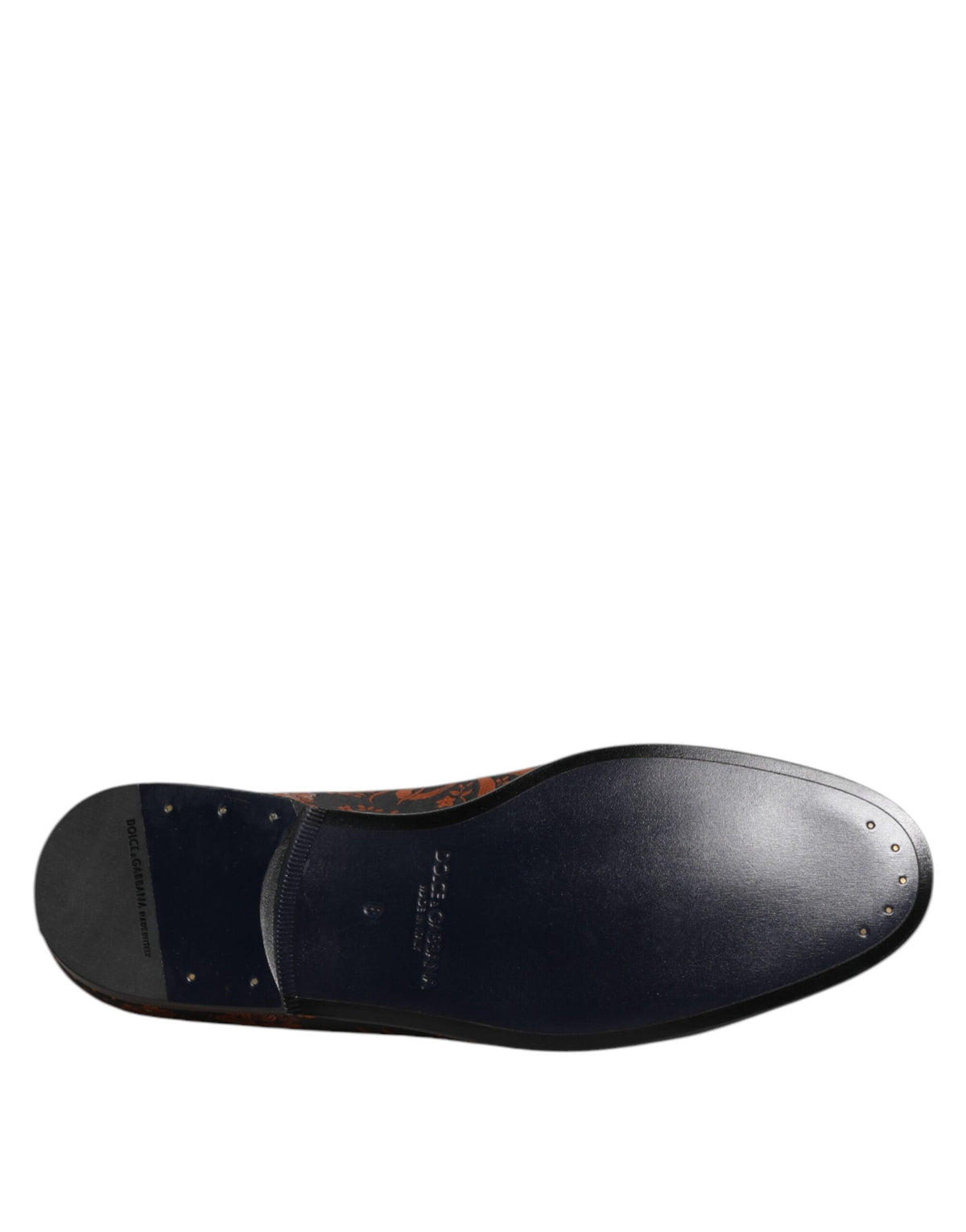 Dolce & Gabbana Men's Cotton Leather Polyester & Viscose Loafer Slip-On Shoes - Black Floral Jacquard