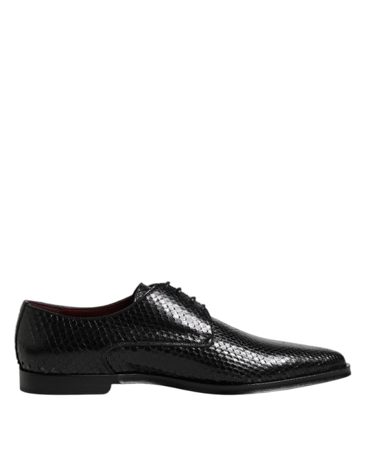 Dolce & Gabbana Men's Python Leather Derby Lace-Up Shoes - Black