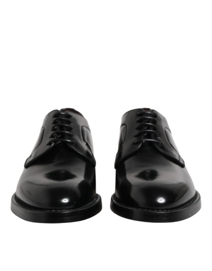 Dolce & Gabbana Men's Calfskin Leather Derby Lace-Up Shoes - Black