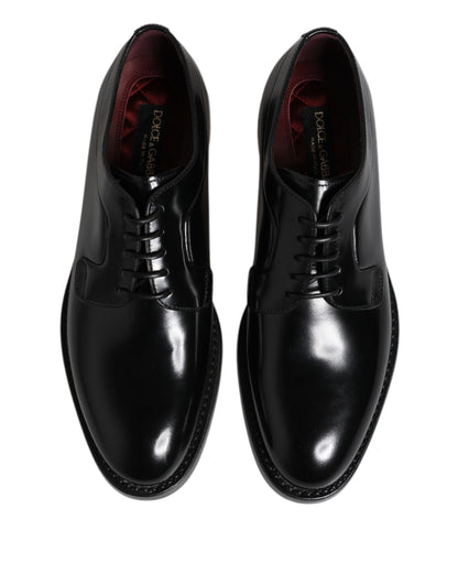 Dolce & Gabbana Men's Calfskin Leather Derby Lace-Up Shoes - Black