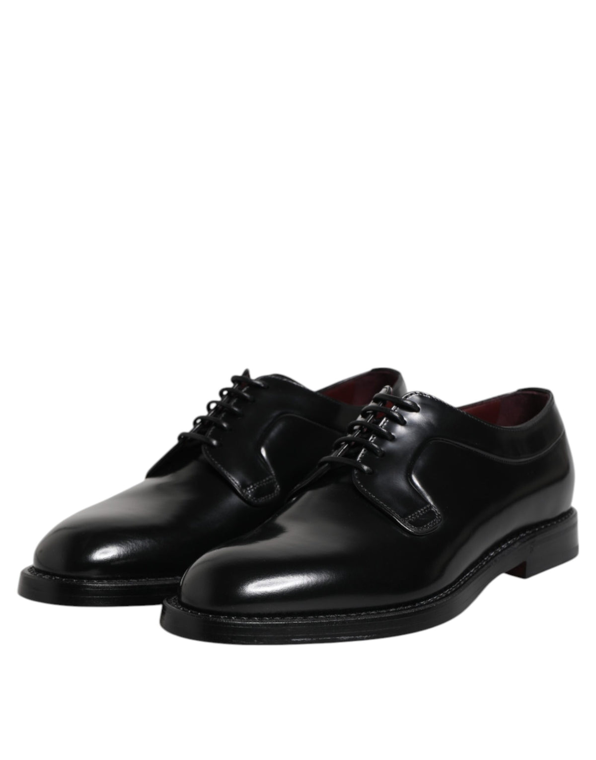 Dolce & Gabbana Men's Calfskin Leather Derby Lace-Up Shoes - Black