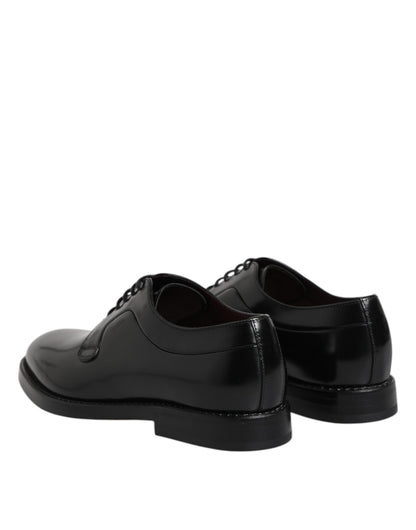 Dolce & Gabbana Men's Calfskin Leather Derby Lace-Up Shoes - Black
