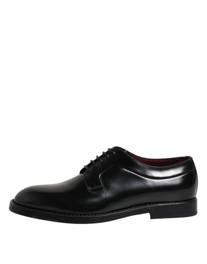 Dolce & Gabbana Men's Calfskin Leather Derby Lace-Up Shoes - Black