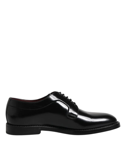 Dolce & Gabbana Men's Calfskin Leather Derby Lace-Up Shoes - Black