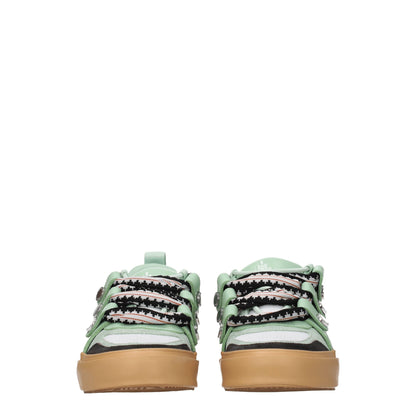 Marcelo Burlon Green Leather Sneakers