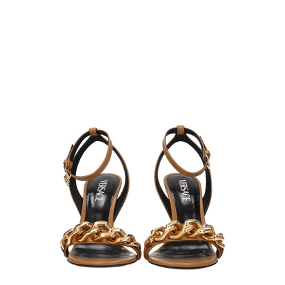 Versace Brown Leather Sandal