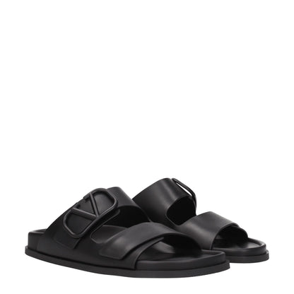 Valentino Garavani Black Leather Slipper