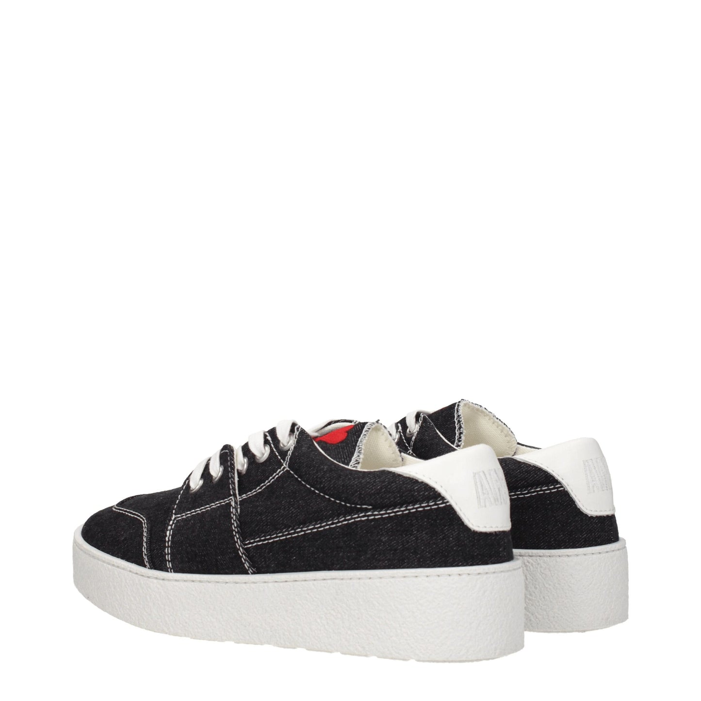 Ami Paris Black Fabric Sneakers