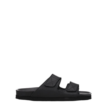 Palm Angels Black Leather Slipper