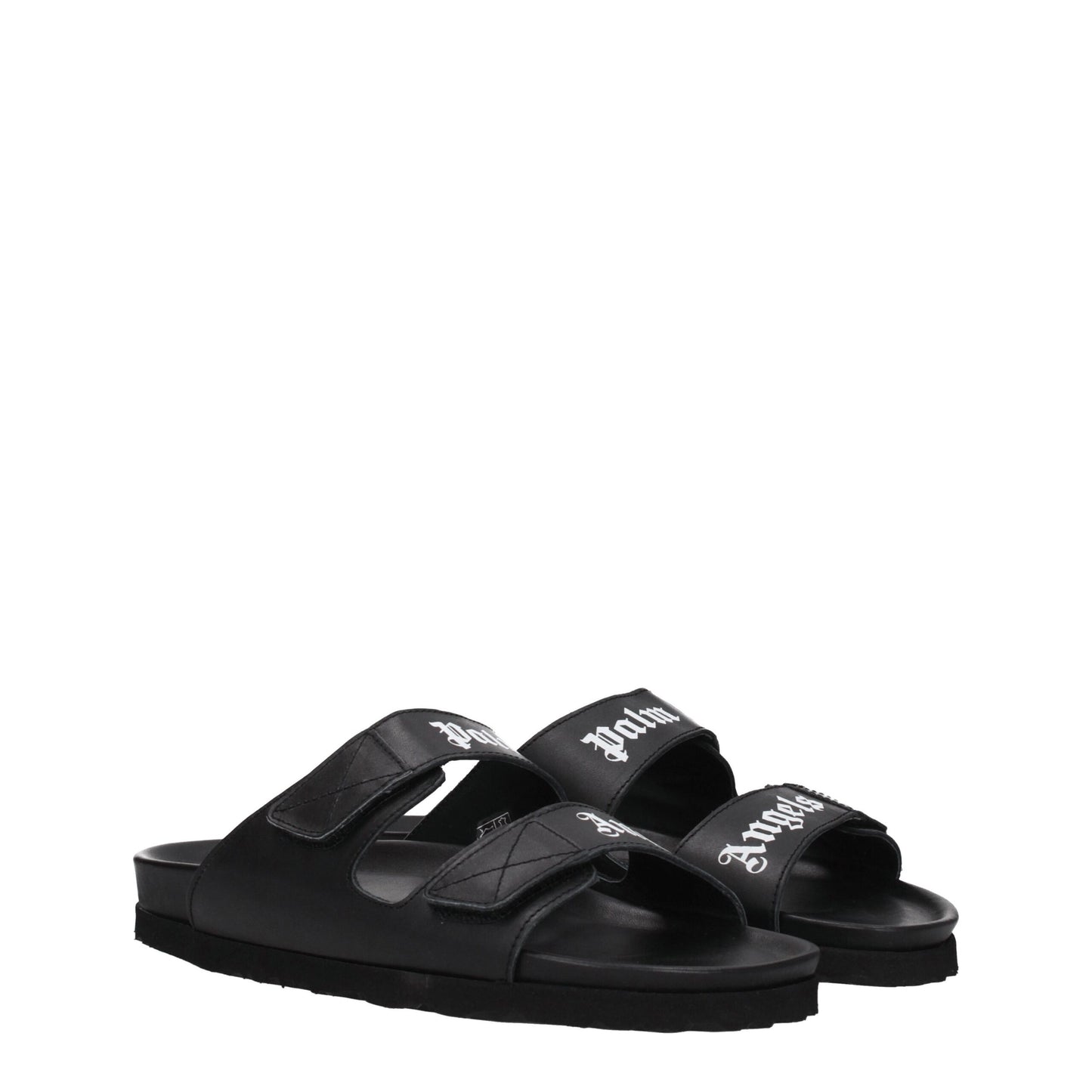 Palm Angels Black Leather Slipper