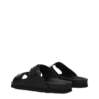 Palm Angels Black Leather Slipper