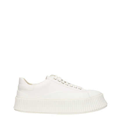 Jil Sander White Fabric Sneakers