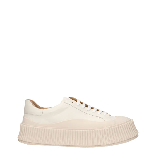Jil Sander Beige Leather Sneakers
