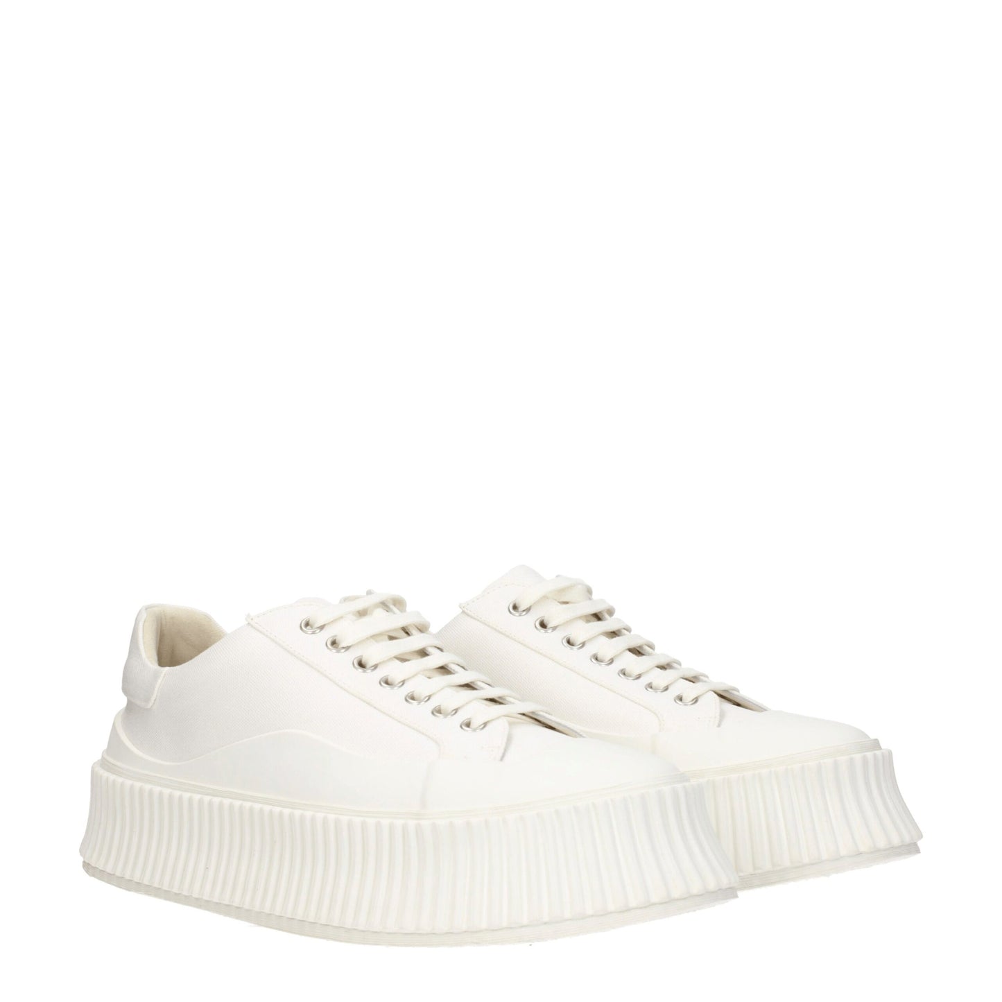 Jil Sander White Fabric Sneakers