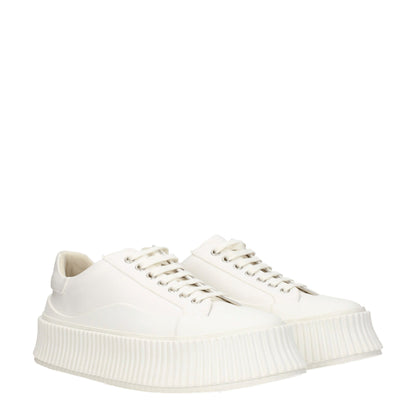 Jil Sander White Fabric Sneakers